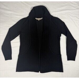 Chloe & Jasmine Women’s S Black Open Front Shawl Collar Cardigan Pockets